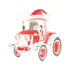 tracteur chapeau de Noël graphique Noël fermier