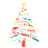 Bücherwurm Geschenk Weihnachtsbaum Bücher Lesen