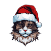 Cat Head Christmas Portrait