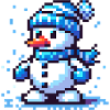 Christmas Pixel Snowman