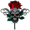 Gothic-Rose mit menschenschädel, Tribalmuster
