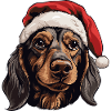 Dachshund Dog Head Christmas