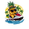 Tropical Wave - Pineapple on Jet Ski