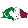 Pakistan Qatar drapeau mains coeur
