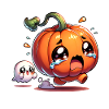 Kawaii pumpkin with sweet spirit