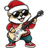 Akita Dog Christmas Rocker Guitar