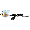 Bee with Rainbow Belly on Black