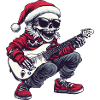 Santa Skeleton Christmas Rocker Guitar