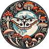 Luna Moth and Mushrooms