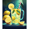Glass jug of lemonade