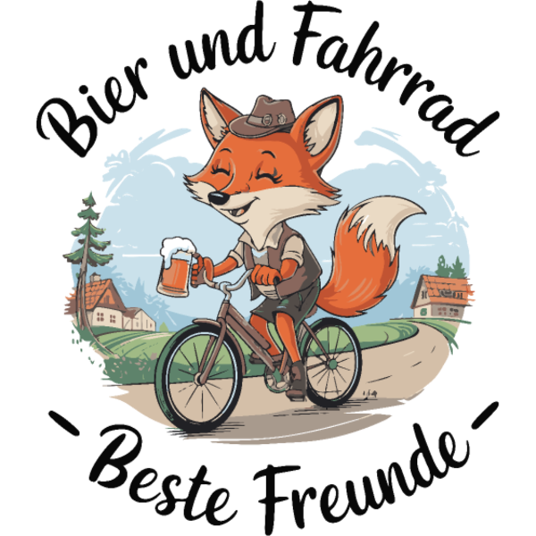 Koszulka "Bier und Fahrrad – beste Freunde"
