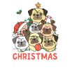 Pug Christmas Tree Merry Christmas