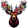 Deer with Flowers