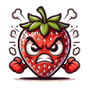 Angry Strawberry Cartoon Illustration