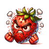 Angry Strawberry Cartoon Illustration