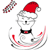 Cat with Santa hat