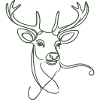 Drawn deer green