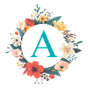 A Monogram, Flower Wreath, Personalizable