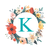 K Monogram, Couronne de fleurs, Personnalisable
