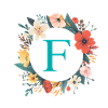 F Monogram, Flower Wreath, Personalizable