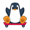 Penguin Skater Skateboard