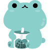 Turquoise Boba Frog