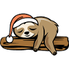Sloth Christmas Tree Funny Comic Cartoon