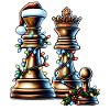 Joueur d’échecs Père Noël chapeau