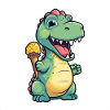 Dino eats cream
