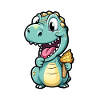 Dino eats cream