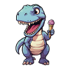 Dino eats cream