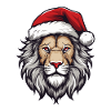 Lion Head Christmas Portrait