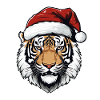 Tiger Head Christmas Portrait