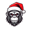 Monkey Head Christmas Portrait