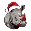 Rhino Head Christmas Portrait