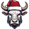 Bull Head Christmas Portrait