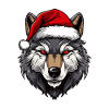 Wolf Head Christmas Portrait