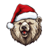 Bear Head Christmas Portrait