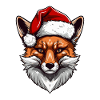Fox Head Christmas Portrait