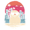 Schneemann Retro Synthwave Retrowave Geschenk