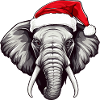 Elephant Head Christmas Portrait