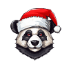 Panda Head Christmas Portrait