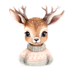 Cerf câlin en pull d’hiver