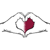 Qatar Flag Hands Heart Shape