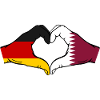 Germany Qatar Flag Hands Heart Shape