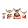 Winterhirschfamilie mit Strickschal