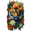 Tiger among flowers 🌸💛