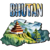 Carte à l’aquarelle du Bhoutan