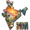 Carte à l’aquarelle de l’Inde