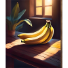 Tasty bananas on a table